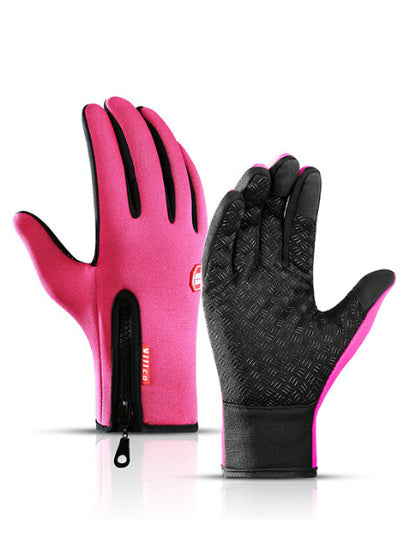 Touch Screen Waterproof Sports Gloves With Fleece