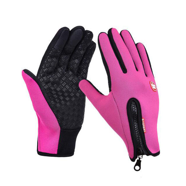 Touch Screen Waterproof Sports Gloves With Fleece