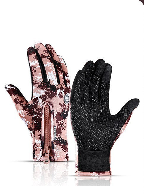 Touch Screen Waterproof Sports Gloves With Fleece