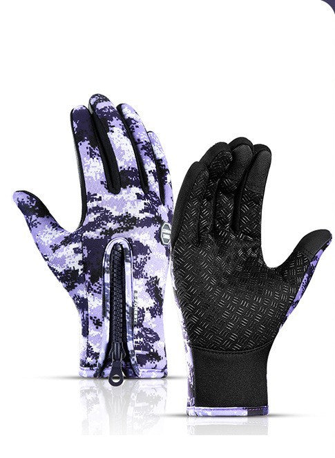 Touch Screen Waterproof Sports Gloves With Fleece
